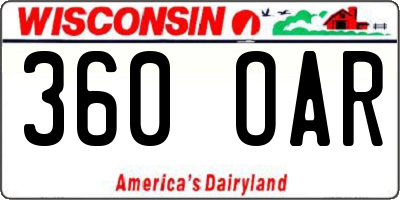 WI license plate 360OAR
