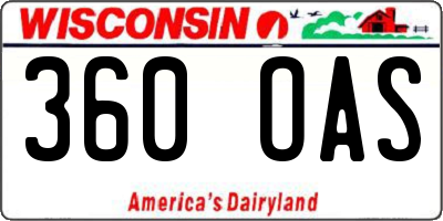 WI license plate 360OAS