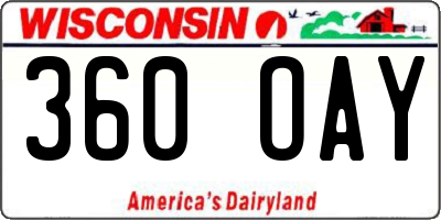 WI license plate 360OAY