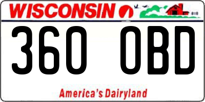 WI license plate 360OBD