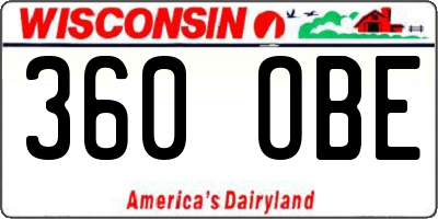 WI license plate 360OBE