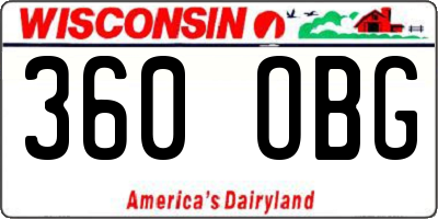 WI license plate 360OBG