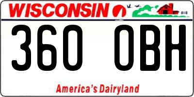 WI license plate 360OBH