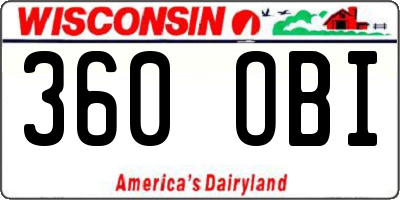 WI license plate 360OBI