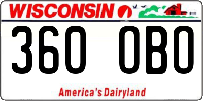 WI license plate 360OBO