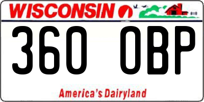WI license plate 360OBP