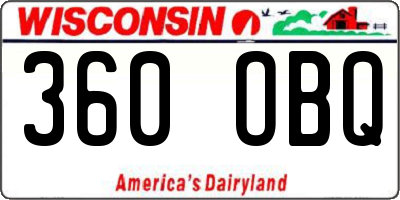 WI license plate 360OBQ
