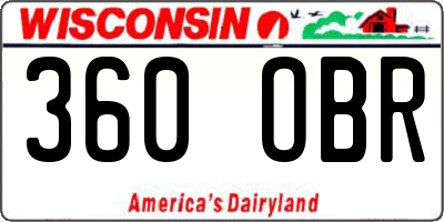 WI license plate 360OBR