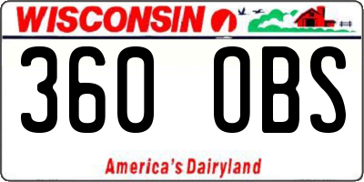 WI license plate 360OBS
