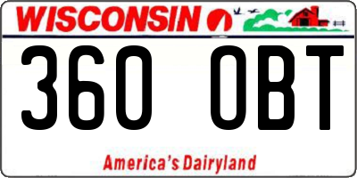 WI license plate 360OBT