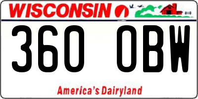 WI license plate 360OBW