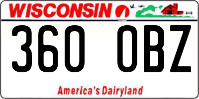 WI license plate 360OBZ