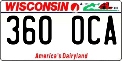 WI license plate 360OCA