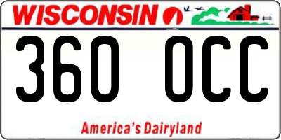 WI license plate 360OCC