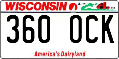 WI license plate 360OCK