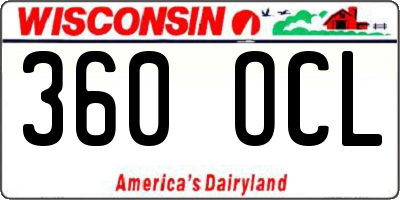 WI license plate 360OCL