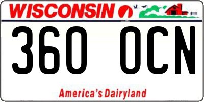 WI license plate 360OCN