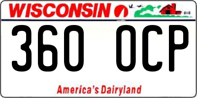 WI license plate 360OCP