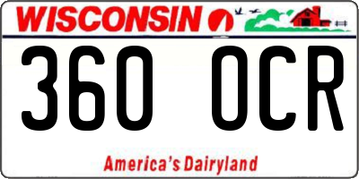 WI license plate 360OCR
