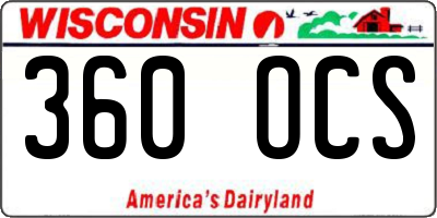 WI license plate 360OCS