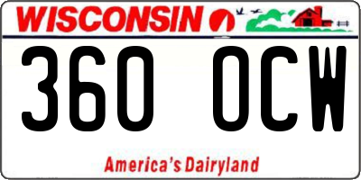 WI license plate 360OCW