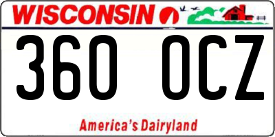 WI license plate 360OCZ