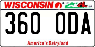 WI license plate 360ODA