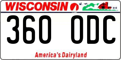 WI license plate 360ODC