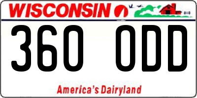 WI license plate 360ODD