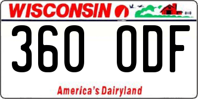 WI license plate 360ODF