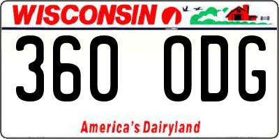 WI license plate 360ODG