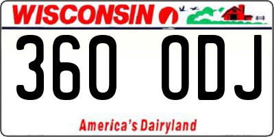 WI license plate 360ODJ