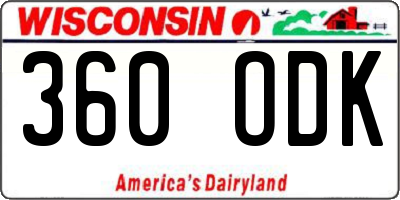 WI license plate 360ODK