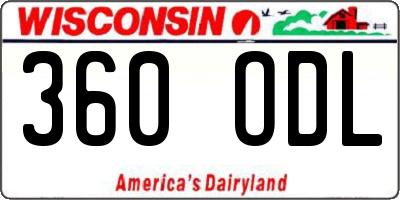 WI license plate 360ODL