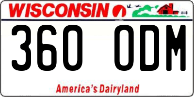 WI license plate 360ODM