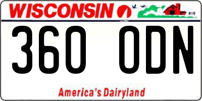 WI license plate 360ODN