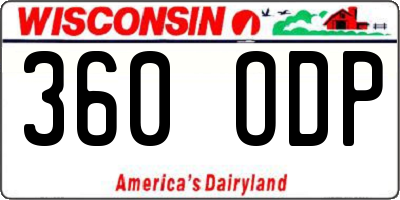 WI license plate 360ODP