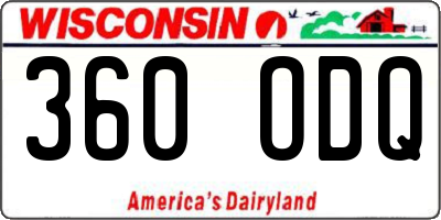 WI license plate 360ODQ