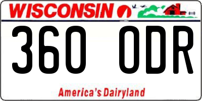 WI license plate 360ODR