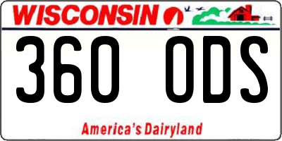 WI license plate 360ODS