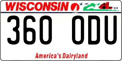 WI license plate 360ODU