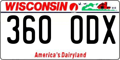 WI license plate 360ODX