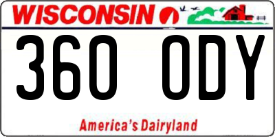 WI license plate 360ODY