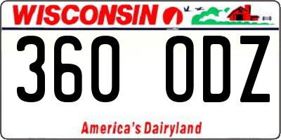 WI license plate 360ODZ