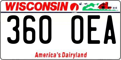 WI license plate 360OEA