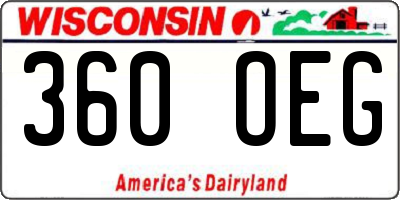 WI license plate 360OEG