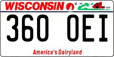 WI license plate 360OEI