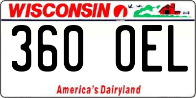 WI license plate 360OEL