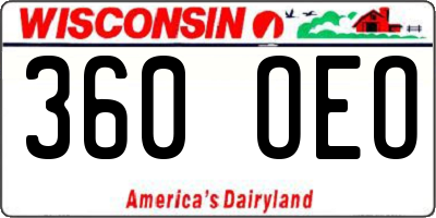 WI license plate 360OEO