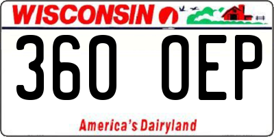 WI license plate 360OEP